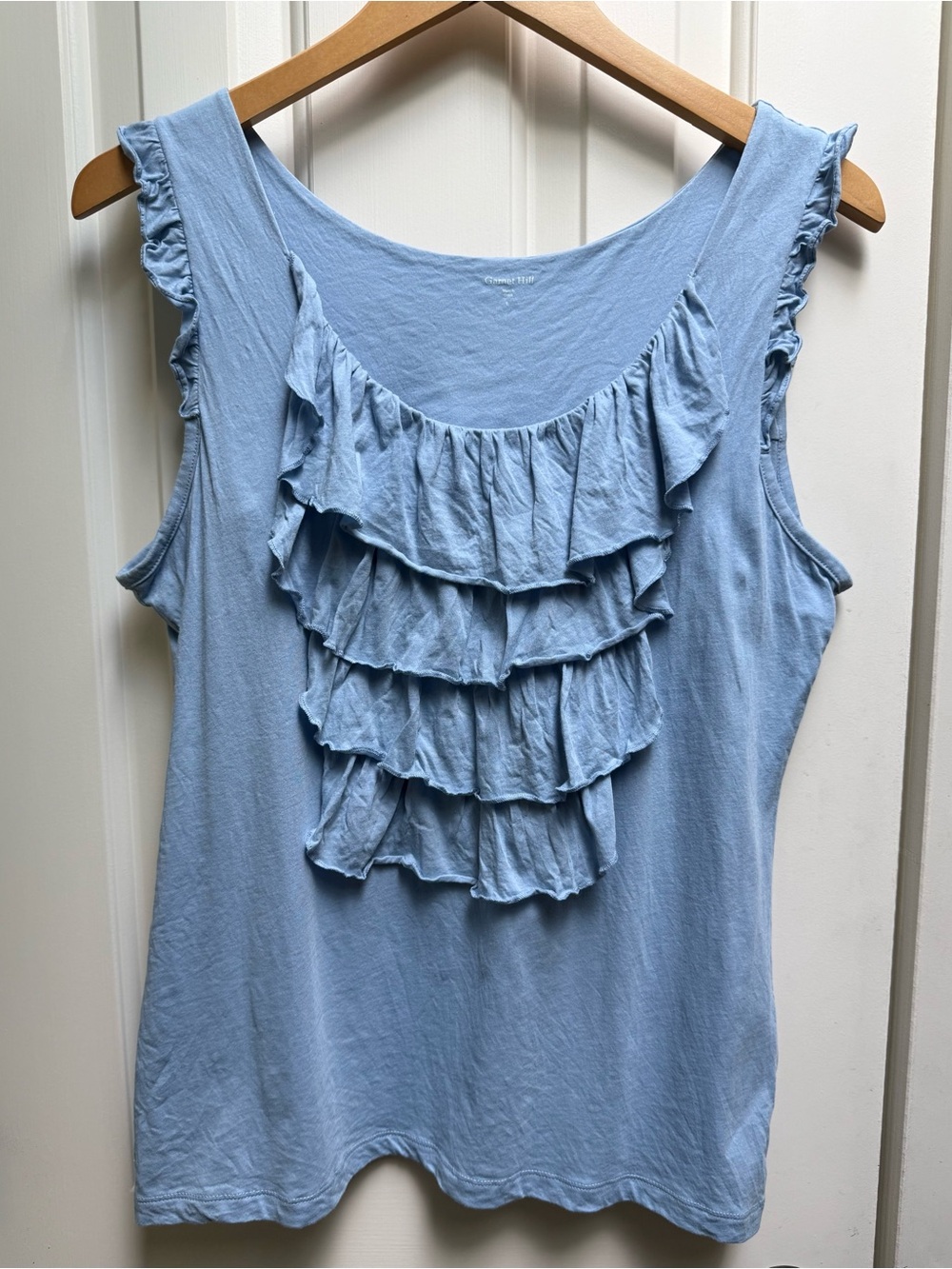 Garnet Hill Sky Blue Ruffle Tank